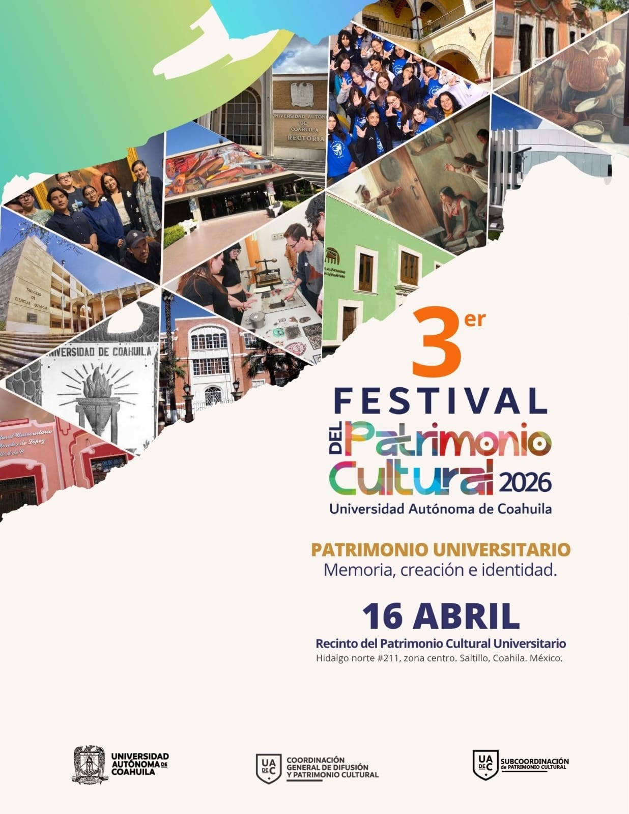 Invita UAdeC al Tercer Festival del Patrimonio Cultural 2026